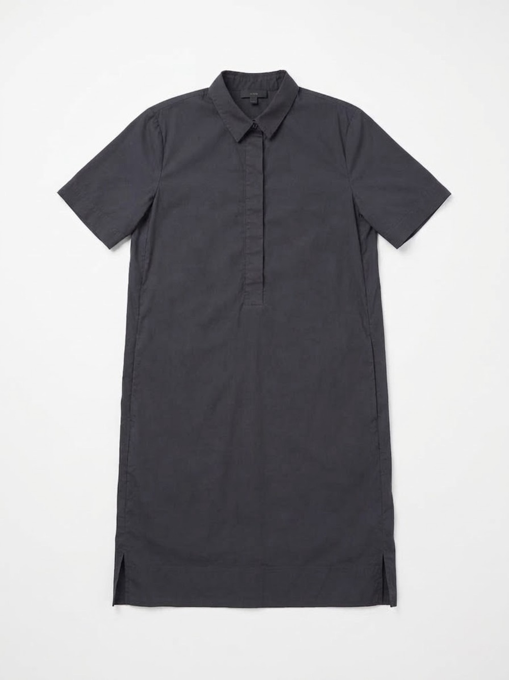 COS Charcoal/Black Short-Sleeve Collared Midi Dress